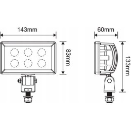 Stačiakampė LED darbo lempa 30w 2400lm su kištuku