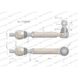 Kairysis vairo stovas 395mm AL177980 Warynski