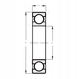 Rutulinis guolis 6204 flt 20x47x14mm