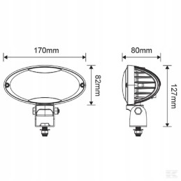 LED darbo lempa ovali 40w 3500lm 10 30v