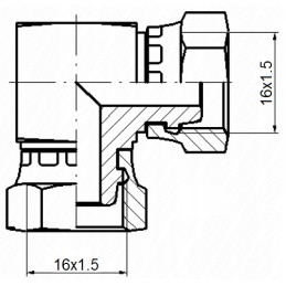 Kampinė jungtis aa m16x1 5 m16x1 5 hidrolideris