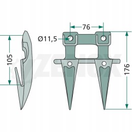 Kaltas dvigubas durtuvas su bizonų kreiptuvu nuo 056