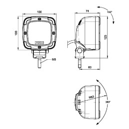 Halogeninė darbo lempa 9 LED prožektorius IP68 1800lm