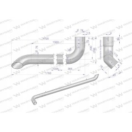 Duslintuvo išmetimo vamzdis iš nerūdijančio plieno AL164277 John Deere Waryn
