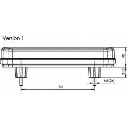 Stačiakampis LED galinis žibintas 12 24v Kramp