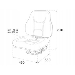 Ursus sėdynė, amortizatorius, audinys, c 330 c360 mf3