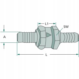 Granito vienpusis atbulinis vožtuvas