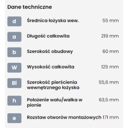 Guolių rinkinys ucp211 guolis su korpuso skersmuo 55mm