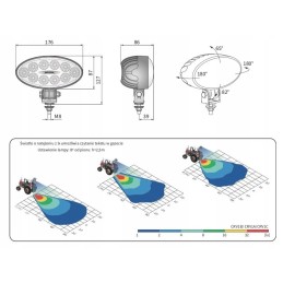 Wesem LED darbo lempa 35w 3000lm difuzoriaus vamzdeliui