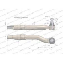 Dešinysis vairo šarnyras m22x1 5 f1983041000500 w