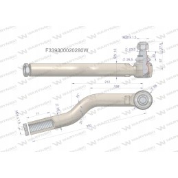Dešinysis vairo šarnyras m24x1 5 f339300020280 wa