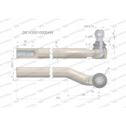Dešinysis vairo šarnyras m22x1 5 g514300100054 wa