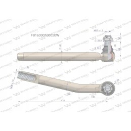 Dešinysis vairo šarnyras m28x1 5 f816300100020 wa