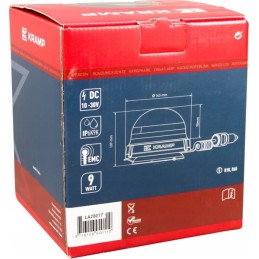 LED blykstės lempa 9w 12 24v su magnetu ir kištuku