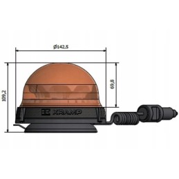 LED blykstės lempa 9w 12 24v su magnetu ir kištuku