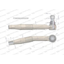 Dešinysis vairo šarnyras m22x1 5 f308300100020 wa