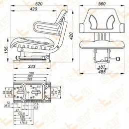 Šakinio krautuvo sėdynė, hds šakinis krautuvas, porankiai