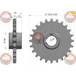 Grūdintas grandinės ratas su 24 3 4 fi 35 bizonais