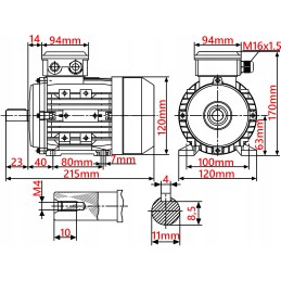 Elektros variklis 0 12kw 230 400v 1390rpm 3 fazis