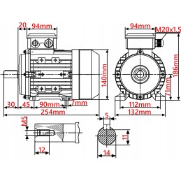 Elektros variklis 0 25kw 230 400v 1395rpm 3 fazis