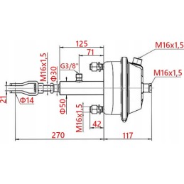 Hidraulinis priekabos stabdžių cilindras 24 30