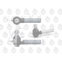 Rutulinis šarnyras II su sriegiu su veržle C 360 C385