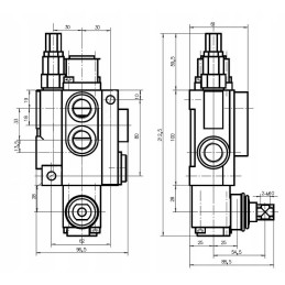 1 sekcijos 40 l kolektorius, jungtys m22x1 5 ant 1 2 ir m18x1 5 ant 3 8