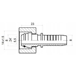 Tiesaus kaklo spaustukas M14x15 DN6 kabeliui, 10 vnt