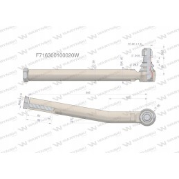 Dešinysis vairo šarnyras 395mm m26x1 5 Warynski