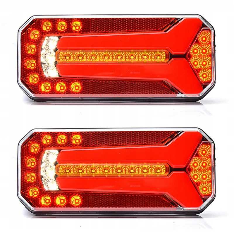 Lempos LED galiniai žibintai vilkikui neon 12 24 kompl