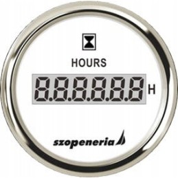 Valandų skaitiklis 52 mm baltas