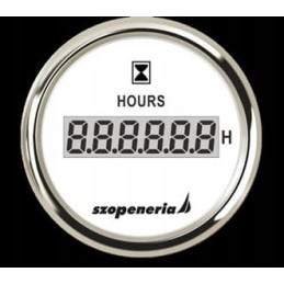 Valandų skaitiklis 52 mm baltas