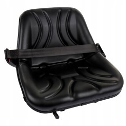 Vientisa juoda šakinio krautuvo sėdynė