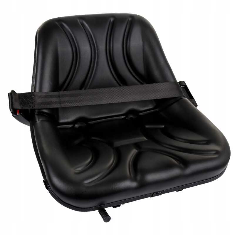 Vientisa juoda šakinio krautuvo sėdynė