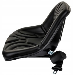 Vientisa juoda šakinio krautuvo sėdynė