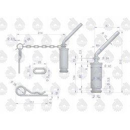 Viršutinis prikabinimo kablio kaištis C 360 originalus Ursus