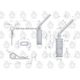 Pagrindinis prikabinimo kablio kaištis C 360 originalus Ursus