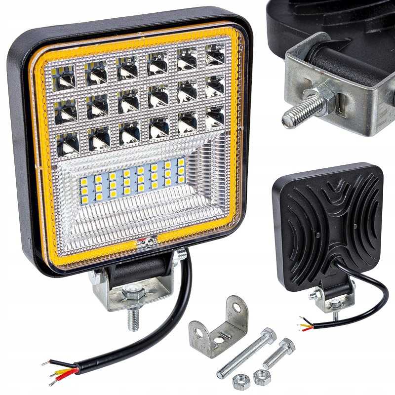 Halogeninė LED darbo lempa 12v 24v 126w ip65 6000k