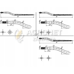 Dantų krautuvas tur, kaltinės šakės 880 mm