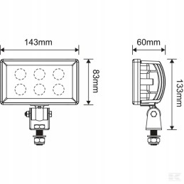 Stačiakampė LED darbo lempa 30w 2400lm