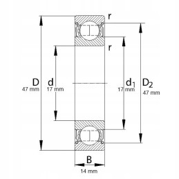 Rutulinis guolis 1 eilė 6303 2rs claas 63032rs g