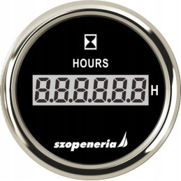 Valandų skaitiklis 52 mm juodas