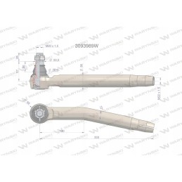 Kairė vairo jungtis m22x1 5 f168303100030 kar