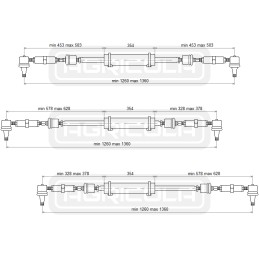 Vairo stiprintuvo cilindras 2x125 set c 385 hydrolider