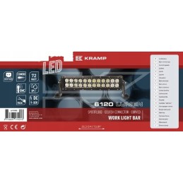 LED lanko darbo lempa 72w 6120lm stačiakampė 12