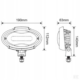 LED darbinė lempa 3500lm plataus kampo šviesa