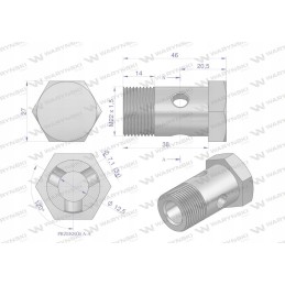 Metrinis perpildymo kilpinis varžtas m22x1 5 Warynsk