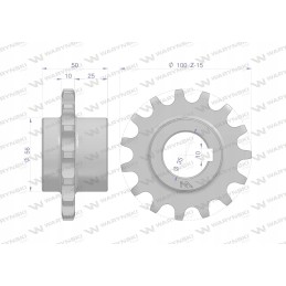 Grūdinto plieno grandinės ratas su 15 3 4 fi 35 dantimis