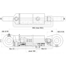 Hidraulinė pavara 50 28 160 u30 l 392 hidrolideris