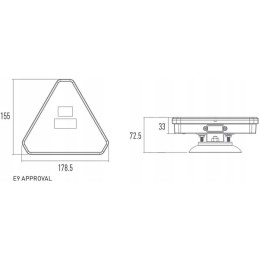 Belaidės LED trikampės lempos 12 24v su magnetu